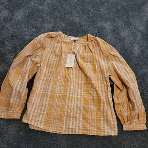 Universal Thread Mustard Plaid Blouse